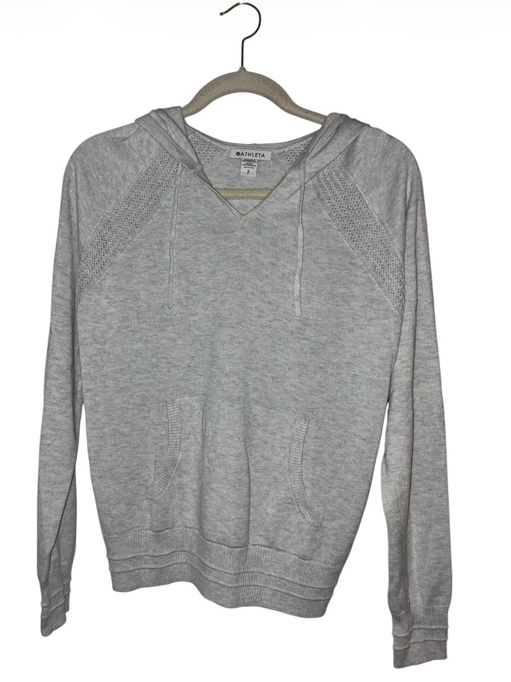 Like new Athleta Evergreen light grey Sweater Hoodie Sz S